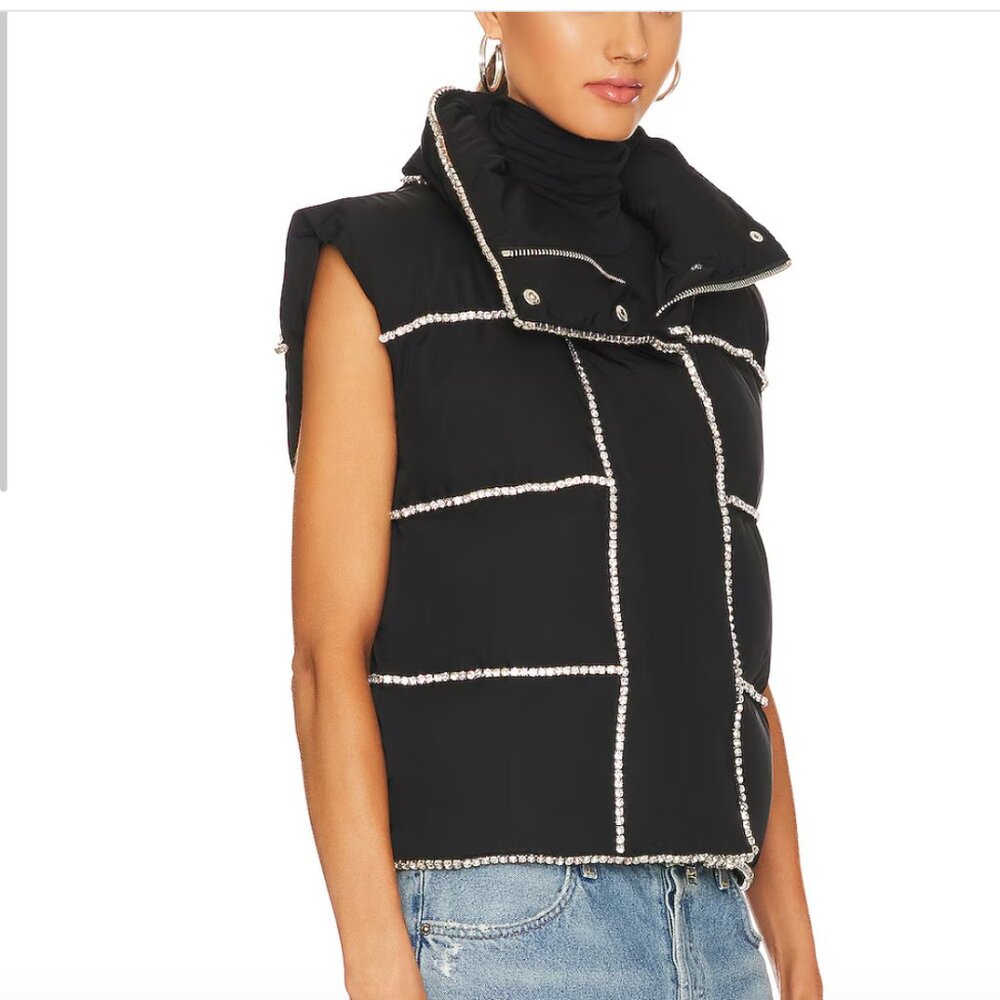 H:ours Rhinestone Puffer Vest - Picture 2 of 5